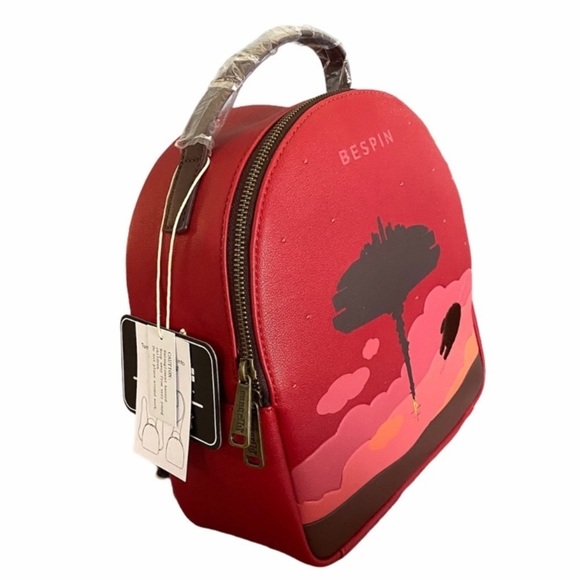 Disney Star Wars Loungefly Bespin Millenium Falcon Red Convertible Backpack NEW - Picture 1 of 6